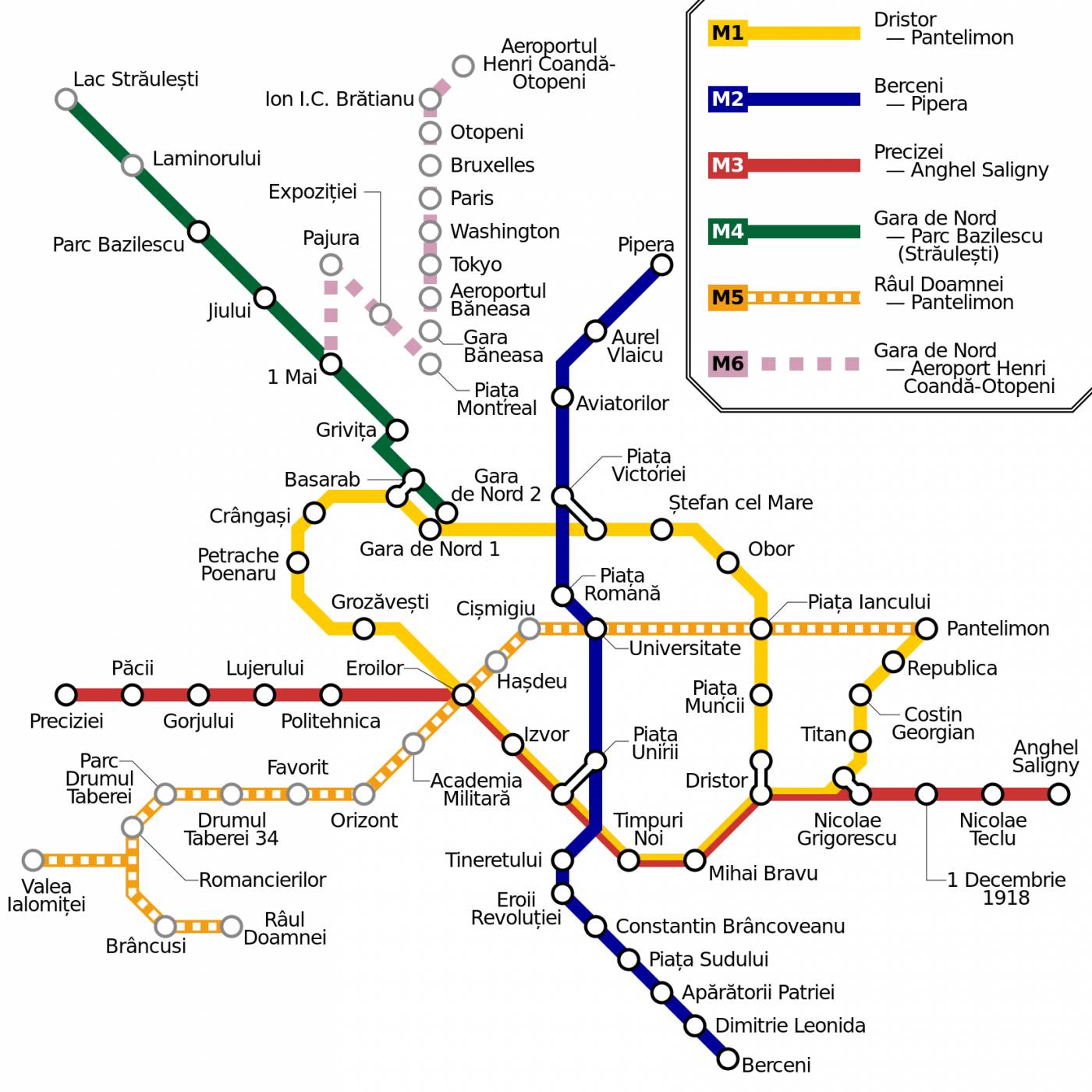 Схема метро бухареста