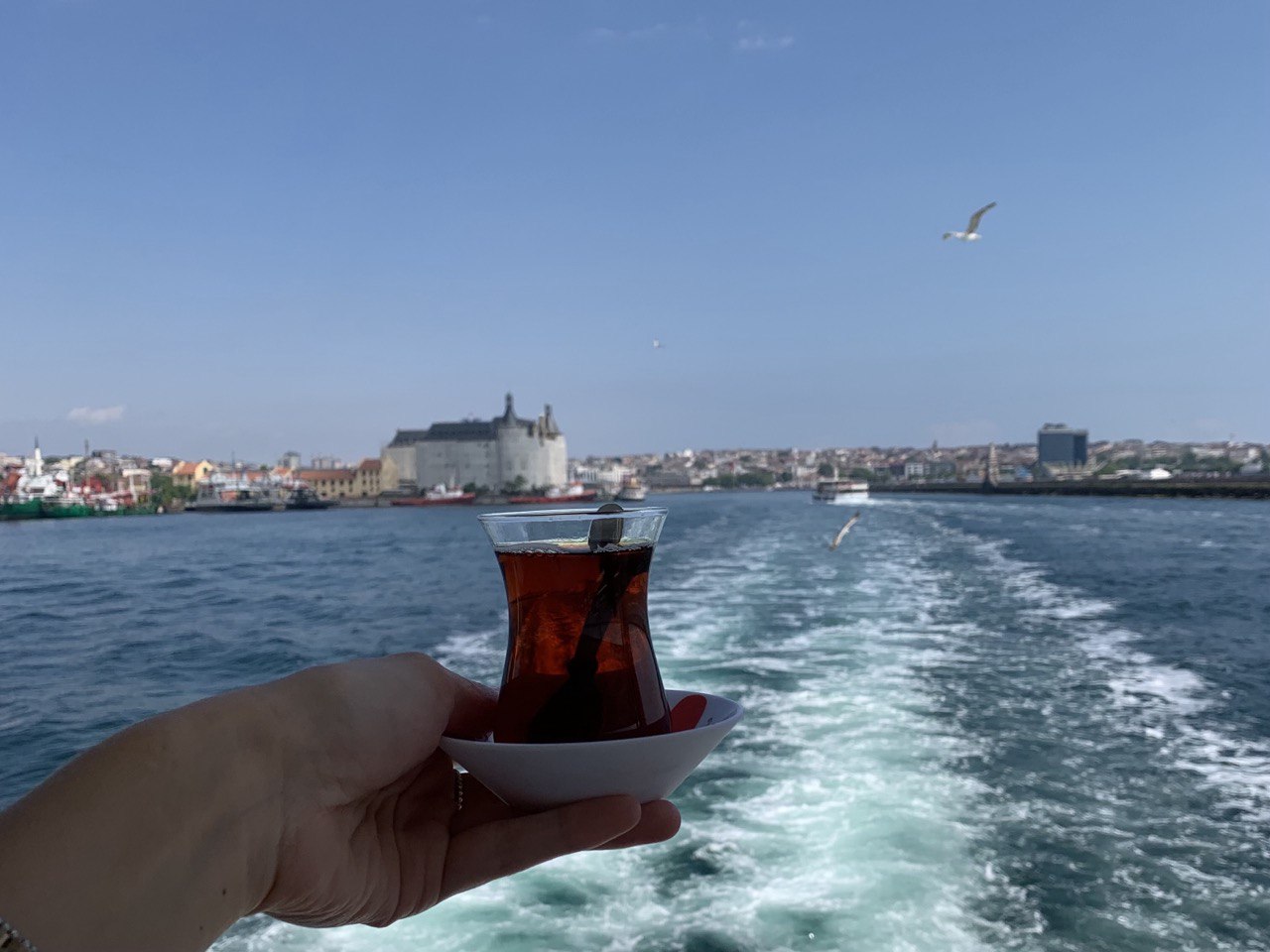 Tea on a ferry